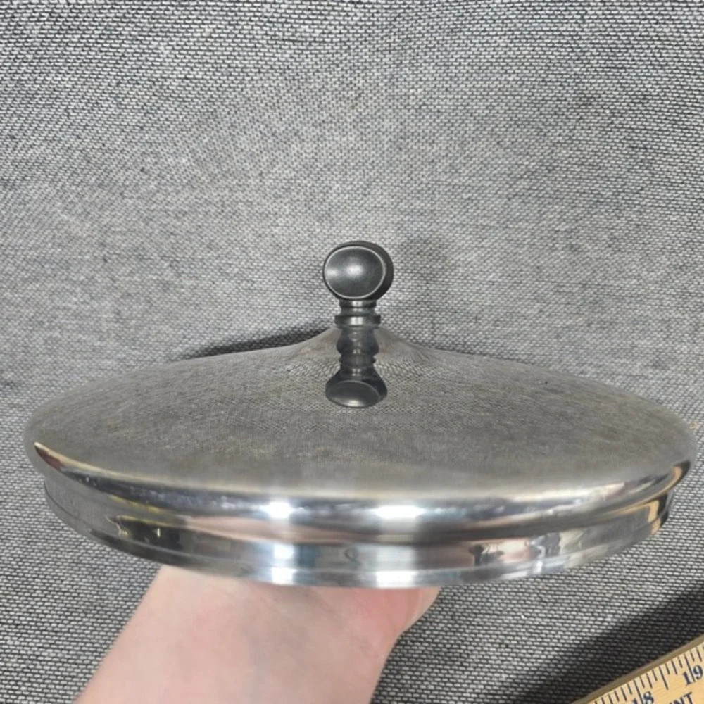 Stainless Steel Pot Pan Replacement Lid 10‎ Inch Diameter Domed with Black Knob
